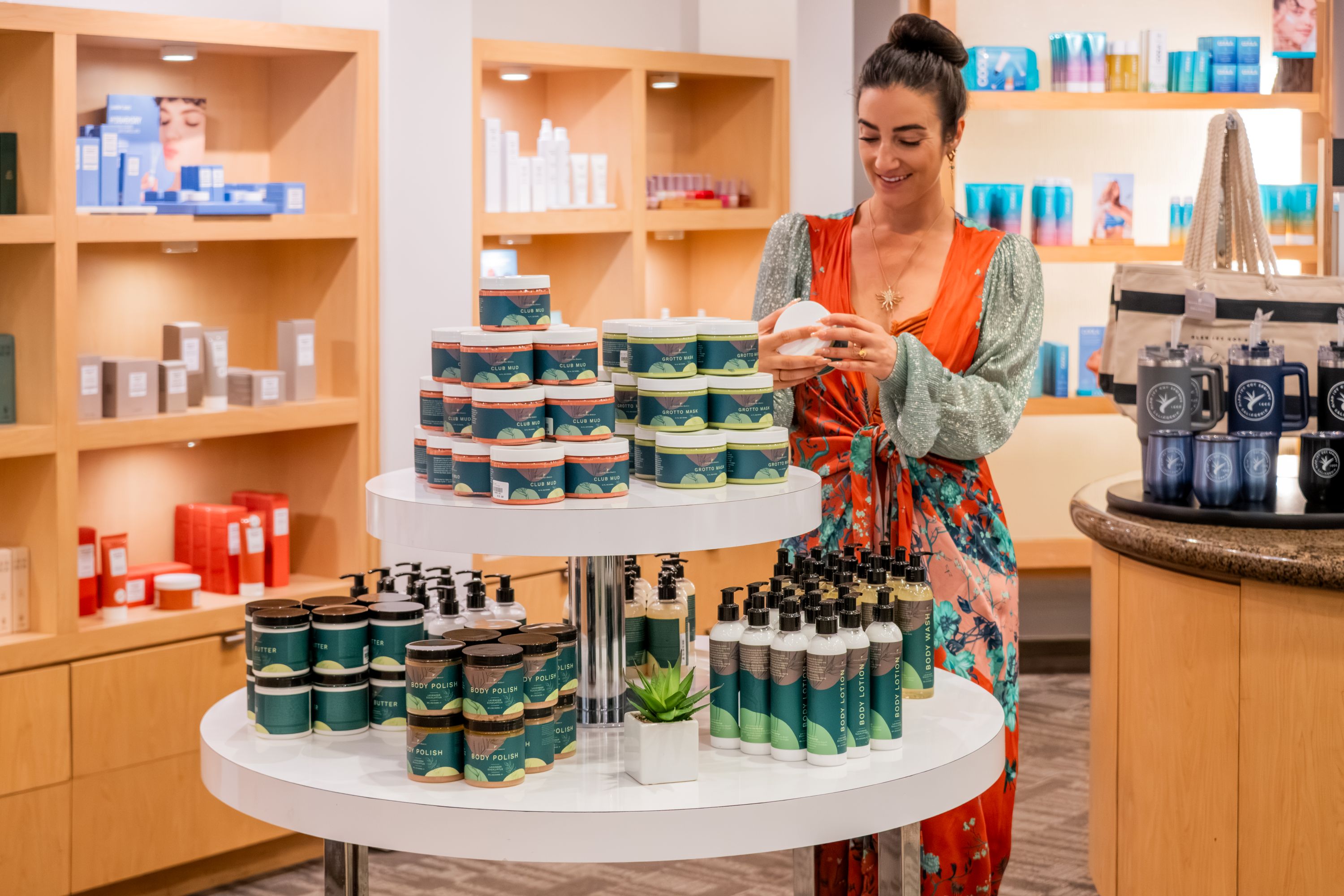 Spa products and logowear